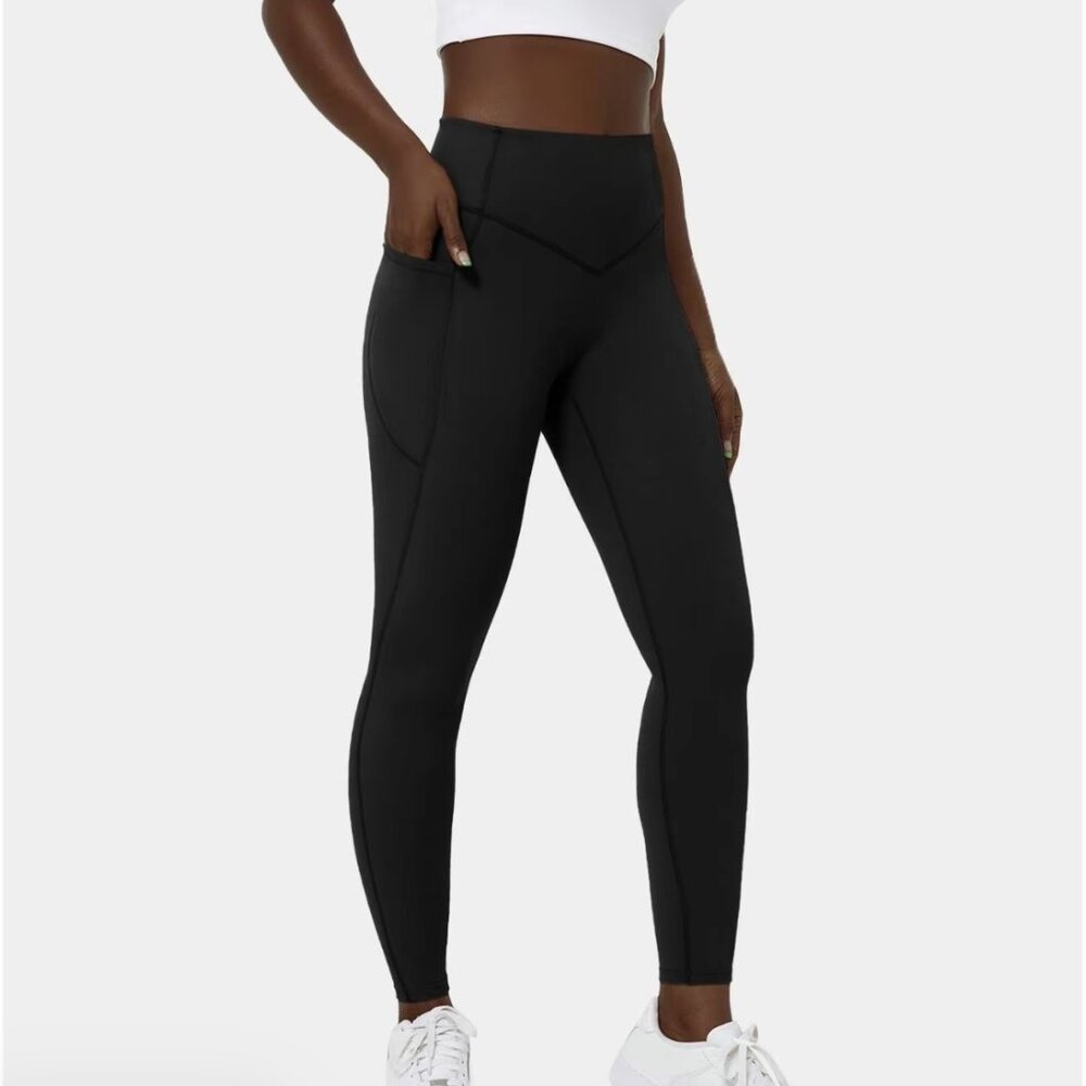 Halara SoCinched High Waisted Tummy Control Side Pocket Leggings - Small- NWOT